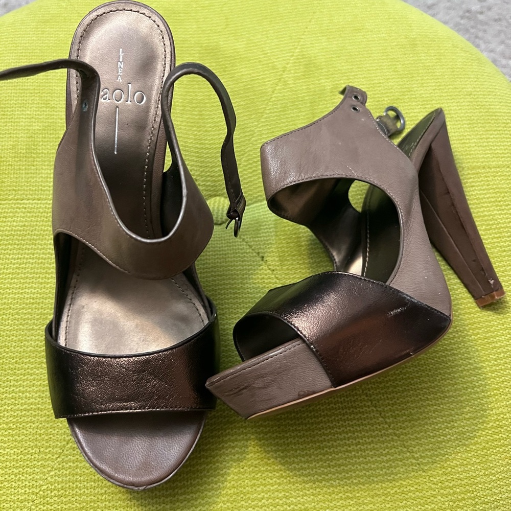 Beautiful Italian leather platform heels from Linea Paola.